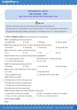 Đề số 9 - Đề kiểm tra học kì 1 - Sinh học 8